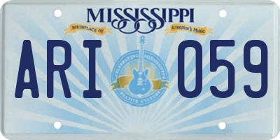MS license plate ARI059