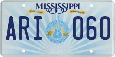 MS license plate ARI060