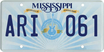 MS license plate ARI061