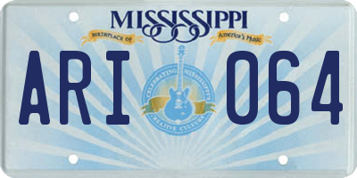 MS license plate ARI064