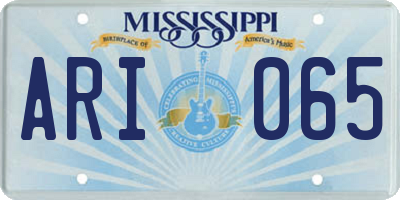 MS license plate ARI065