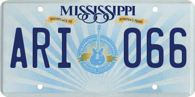 MS license plate ARI066