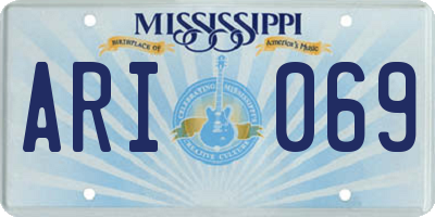 MS license plate ARI069