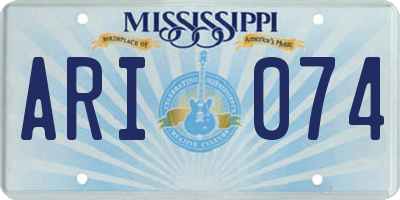 MS license plate ARI074