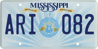 MS license plate ARI082
