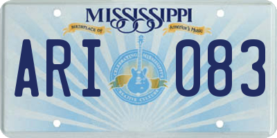 MS license plate ARI083