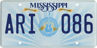 MS license plate ARI086