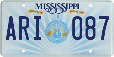 MS license plate ARI087