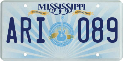 MS license plate ARI089