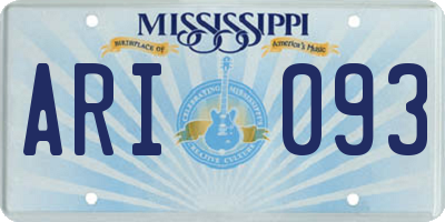MS license plate ARI093
