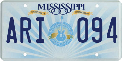 MS license plate ARI094