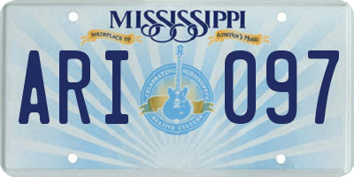 MS license plate ARI097