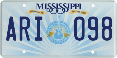 MS license plate ARI098