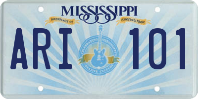 MS license plate ARI101