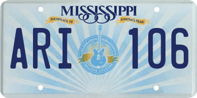 MS license plate ARI106