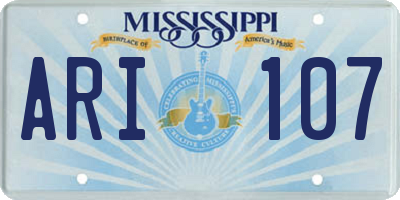 MS license plate ARI107