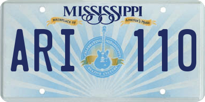 MS license plate ARI110