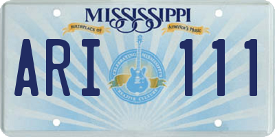 MS license plate ARI111