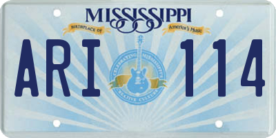 MS license plate ARI114