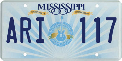 MS license plate ARI117