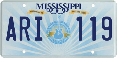 MS license plate ARI119