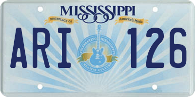 MS license plate ARI126