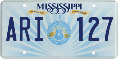 MS license plate ARI127