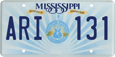 MS license plate ARI131