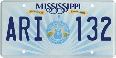 MS license plate ARI132