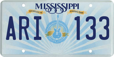 MS license plate ARI133