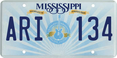 MS license plate ARI134