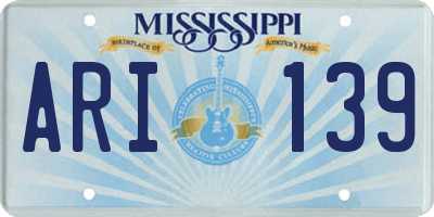 MS license plate ARI139