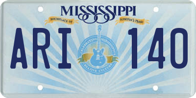 MS license plate ARI140