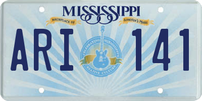 MS license plate ARI141