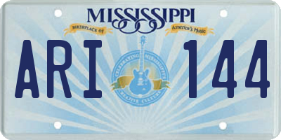 MS license plate ARI144
