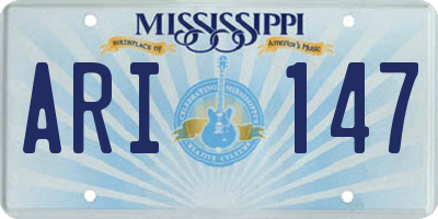 MS license plate ARI147