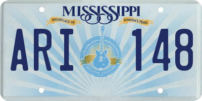 MS license plate ARI148