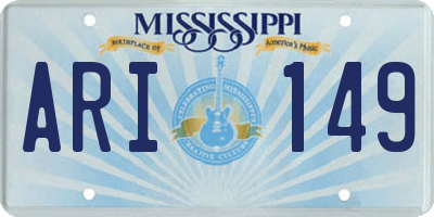 MS license plate ARI149