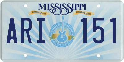 MS license plate ARI151