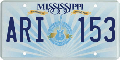 MS license plate ARI153