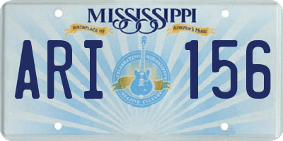 MS license plate ARI156