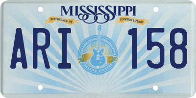 MS license plate ARI158
