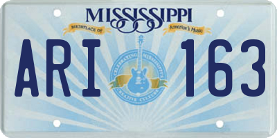 MS license plate ARI163