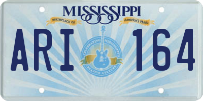 MS license plate ARI164