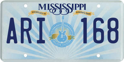 MS license plate ARI168