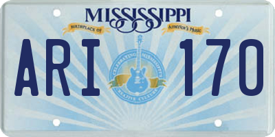 MS license plate ARI170
