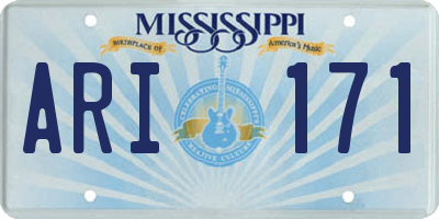 MS license plate ARI171