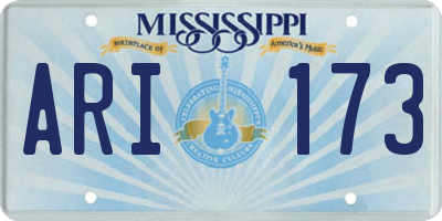 MS license plate ARI173