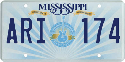 MS license plate ARI174