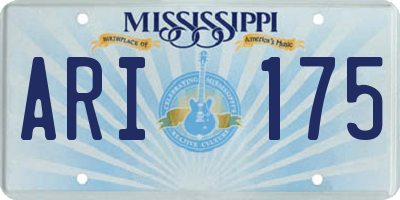 MS license plate ARI175